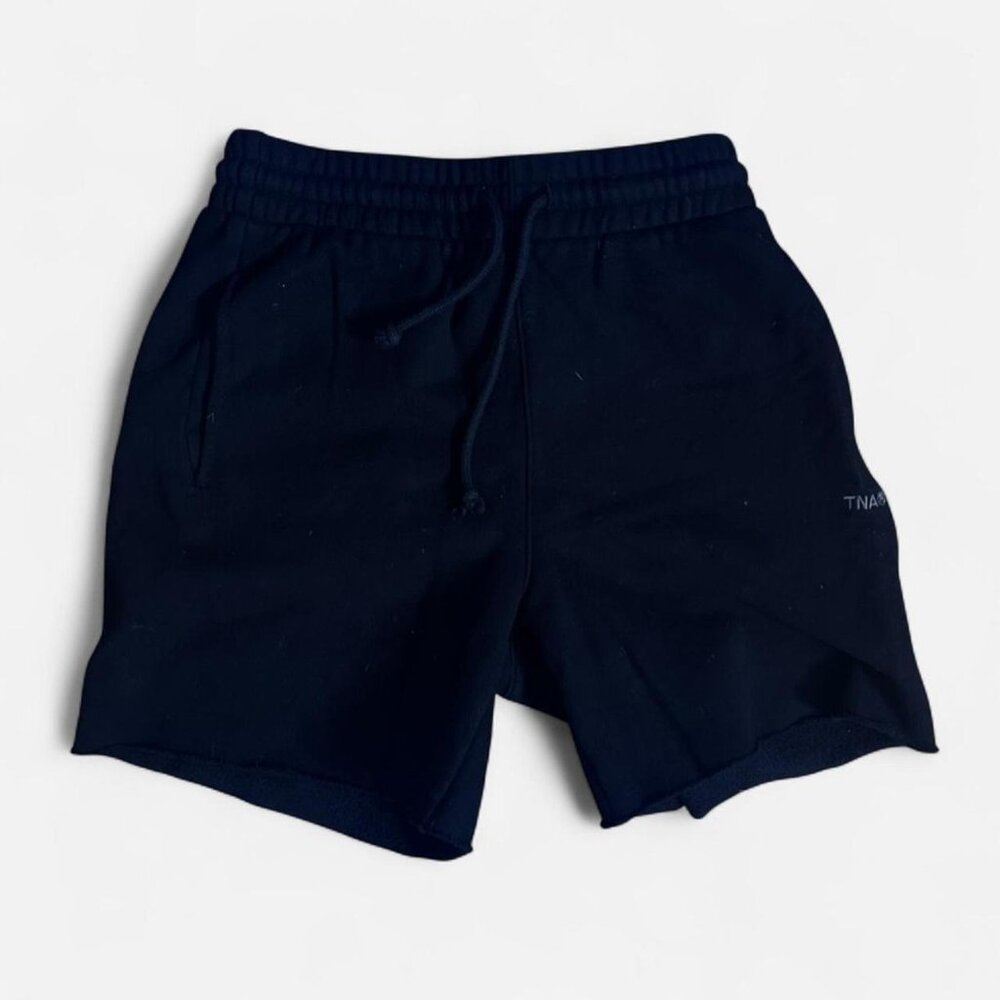 Aritzia TNA black sweatfleece shorts